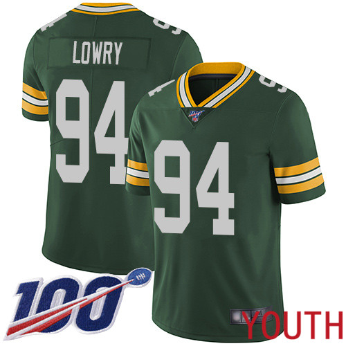 Green Bay Packers Limited Green Youth 94 Lowry Dean Home Jersey Nike NFL 100th Season Vapor Untouchable